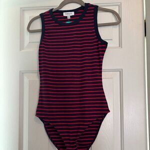Gilli Chana Knit Bodysuit - red/navy - size small